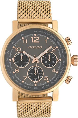 Oozoo Timepieces Herren Uhr - Armbanduhr Herren mit Milanaiseband | Hochwertige Uhr für Männer - Edle Analog Herrenuhr in rund C10703