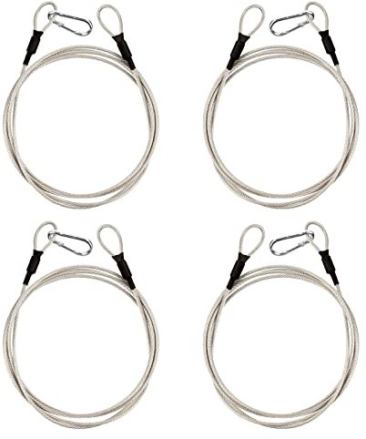 Cable de Acero Inoxidable, 4 Piezas Cable de Seguridad de Cuerda de Alambre, Cable Acero para Bicicleta, Autocycle, Equipaje, Colgar Marco de Imagen, Lámparas Colgantes (3mm×2m)