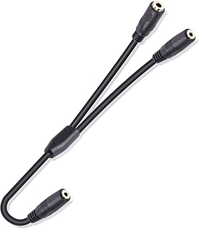 GINTOOYUN 4-level 2.5mm Female to 2.5mm Female + 3.5mm Female Audio Cable for Headphones, Mobile Phones, Speakers, Laptops, etc(7.8inch)(Style 3)