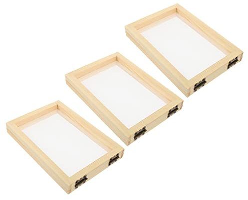 Lurrose 3stücke Holzrahmen Zum Basteln Von Papier DIY-papierherstellungsform Rahmen Für Handgeschöpftes Papier Für Junge Mädchen Und Papierhandwerk