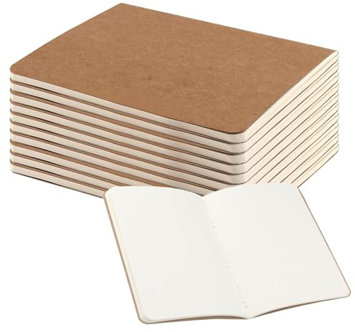MUNGHOK 20 stycken anteckningsböcker A6 Blanko, 44 ark liten anteckningsbok med kraft omslag A6 Blanko, A6 skissblock dagbok skrivblock ritblock för memos, målning, graffiti, 10 x 14 cm