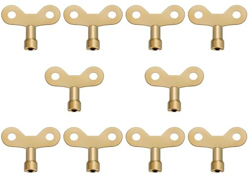 10 Pcs Radiator Key, Radiator Key Bleed Key UK, Golden Faucet Key Radiator Bleed Key, Radiator/Radiator Valve/Electric Meter Box/Meter Cupboard/Gas Box/Faucet Key
