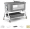 Joyeuse Planet - Lit Berceau Cododo Bebe, Dormir Ensemble en Toute Sécurité, Matelas en Fibre Coco, Table à Langer, Facile à Assembler et à Plier, Lit d'enfant Portable pour Nouveau-né (Blanc)