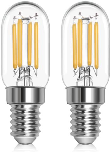 Blakapoo T22 E14 LED Lampadine per Frigoriferi 2W Bianco Caldo 2700K, SES Pigmeo Lampadine Sostituzione per E14 Frigorifero Lampadina 25W, AC 220-240V, 200 Lumen, Piccola Vite Luce Notturna, 2 Pezzi