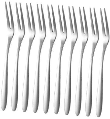 ELAYARD 12 Tenedores de Acero Inoxidable para Fruta y Postre, Ligeros y Resistentes, Ideales para Cocina en Casa y Fiestas