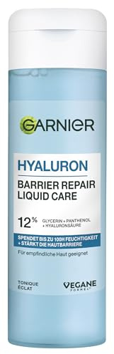 Garnier Hyaluron Barrier Repair Liquid Care : tonifiant pour une hydratation intense et un renforcement de la barrière de protection de la peau, avec 12% de glycérine, panthénol et acide hyaluronique