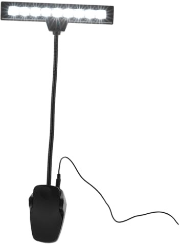 Milisten Clip-on Music Stand Lamp 9 Led Lights and Power Cable, Adjustable Music Light Stand for Piano and Book Reading