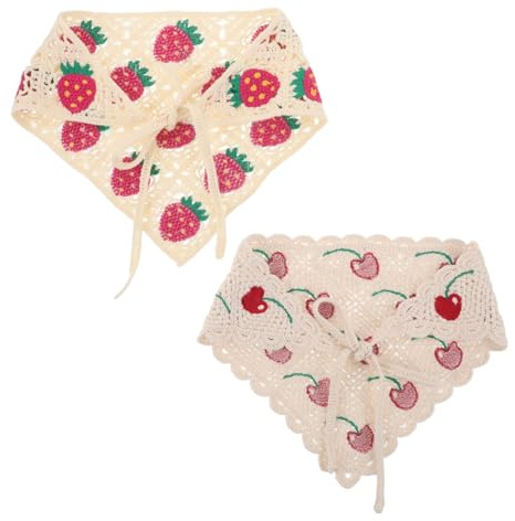 VILLCASE 2 Pezzi Fascia per Chioma Donna Estiva Triangolare in Filato Lavorata a Mano Design Boho Unico, Stile Annodato per Attività All'aperto e Spiaggia