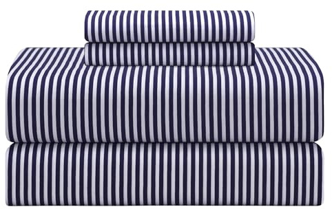 Feather & Stitch - Sábanas 100% algodón más Suaves, Ropa de Cama de Tejido de percal de 300 Hilos, Bolsillo Profundo de 40.6 cm, sábanas refrescantes, Juego de Cama Transpirable