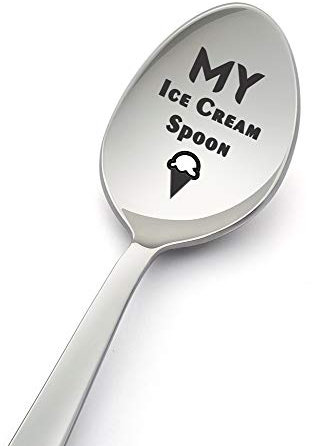 My ice Cream Spoon-Funny 8 Inch Stainless Steel Spoon for Ice Cream Lovers- Engraved Spoon for Gift-Birthday Gift- Crafted by LYF Collection