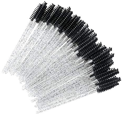 G2PLUS 100PCS Desechables Cepillos de Pestañas:cepillos pestañas desechables negro,cepillo de cejas para Extensiones y accesorios de maquillaje de ojos