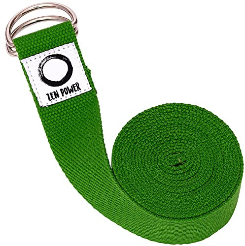 Zen Power Yoga Strap - Natürlicher Gurt Aus 100% Baumwolle, Max. Länge 250 Cm, Dehnungsgurt, Widerstandsfähig, Flexibel Einstellbar, Yoga-Zubehör, Dehnungshilfe Für Gymnastik Und Fitness