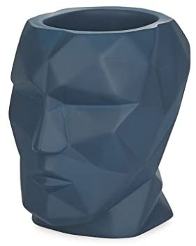 balvi Stiftehalter The Head Farbe Blau Geometrische Silhouette eines Kopfs Zement 12 x 8,4 x 11,5 cm