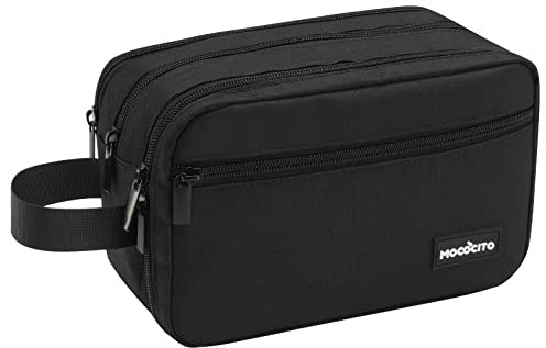 MOCOCITO Neceser Hombre para Viaje, Bolsa de Aseo Hombre Mujer Makeup Bag Impermeable Bolsas de Afeitado Neceser Maquillaje Gran Capacidad para Accesorios de Tocador y Cosméticos (Negro, Grande)