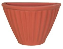 Garden Italia Vasi - GERLA Vaso a Parete/Basket centorighe Lato 31 cm Alt.21 cm Made in Italy 100% riciclabile - Vaso in Resina Color Terracotta- Leggero - Antiurto