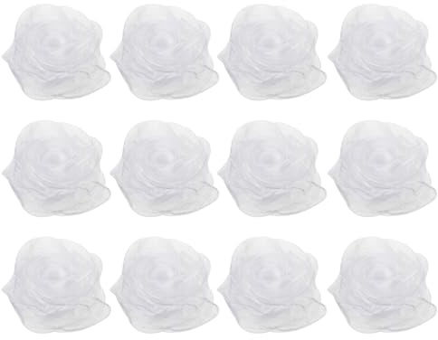 PATIKIL Foulards de Danse, 12 Pcs Foulards Carrés de Jonglerie 60 x 60 cm pour Jouer à la Musique Magique, Activité de Jonglage, Habillage, Blanc