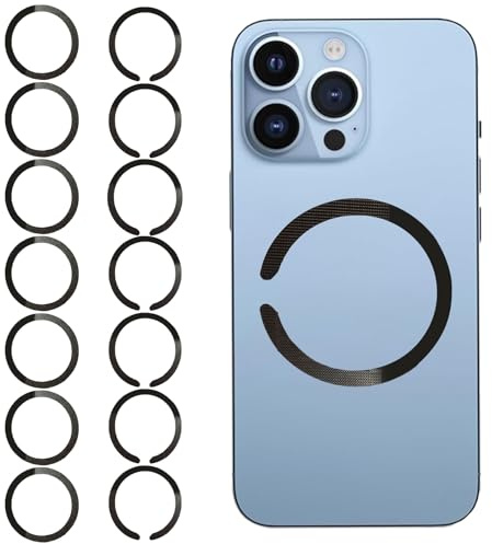 Pack de 14 Anillos Magnéticos de Metal,Anillos Magnéticos para Teléfono Móvil Compatible con Magsafe,con Pegatina,Anillo Aplicable a Magsafe Magnético para Cargador Universal