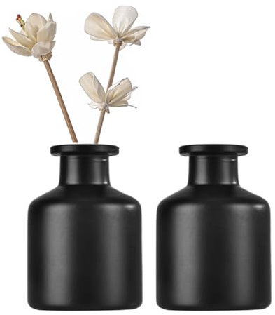 2 botellas difusoras de vidrio 50 ml, botellas redondas de aroma, difusores, tarros de fragancia, accesorios para bricolaje, varillas de repuesto, aceites