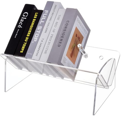 FINGERINSPIRE Libreria da tavolo in acrilico trasparente Scaffale da tavolo in acrilico espositore per libri staccabile porta riviste organizer per libri trasparente per casa ufficio biblioteca libro