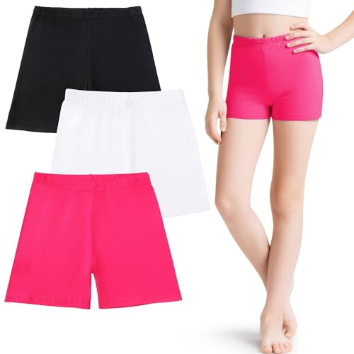 JinBei Mallas Cortas para Niña Algodón Pantalones Cortos Verano, 5-6 Años