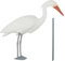 Relaxdays figure deterrent garden and pond, outdoor fish heron, for plugging, decorative bird, white, 100% plastic, 1 item