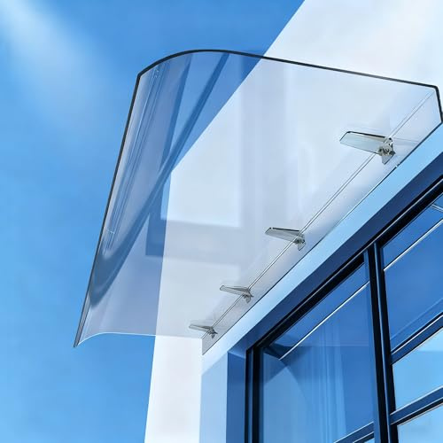 Marquesina para Puertas y Ventanas - Tejadillo de Policarbonato, Protección UV y contra la Lluvia, Tamaño Múltiple, Fácil Instalación