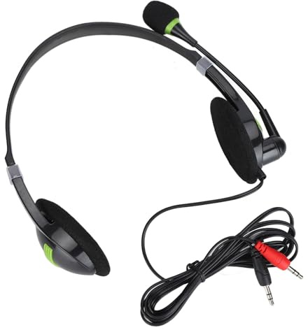 Wakects Auriculares con Cable, Auriculares Giratorios con Cable de 3,5 Mm con Cancelación de Ruido para Colocar sobre la Oreja para Oficina (Modelo de 3,5 mm)