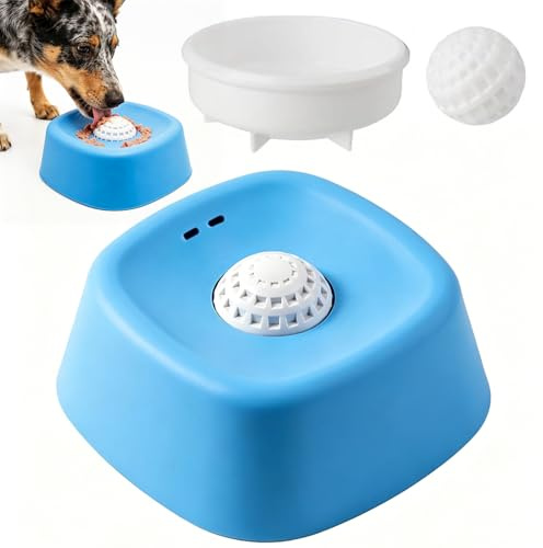 XMSHENG Palla da Leccare per Cani Gatti Ciotola Anti Ingozzamento Cane Gatto con Sfera Rotante Integrata Tappetino Leccare Cane