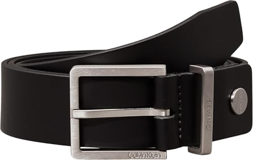 Calvin Klein Herren Gürtel Casual Belt 3,5 cm Ledergürtel, Schwarz (Black), 100 cm