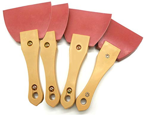 Grattoirs Et Couteaux À Mastic Avec Outil,Jeu De Spatules En Acier Inoxydable Avec Manche En Bois,Couteau À Enduire Pour Spackling, Patching, Papier Peint, Mur, Mastic Auto Et Peinture (4 Pièces)