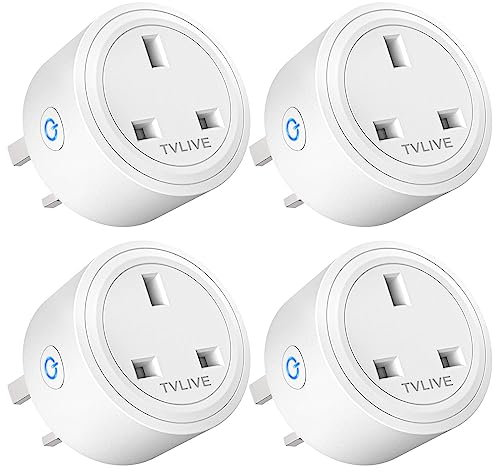 Smart Plug, 4 Pack Smart Plugs that Work with Alexa (Echo, Echo Dot), Google Home, Energy Monitoring, Remote Control, Timer & Schedule Function, smart wifi plug socket UK, No Hub Required