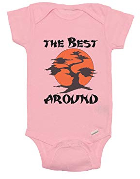 TeeNow - The Best Around - Karate Kid Inspired Baby Infant Bodysuit - Boy/Girl (3-6 Months, Pink)
