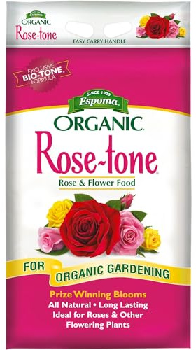 Espoma Organic Rose-Tone 4-3-2 Organic Fertilizer for All Types of Roses and Other Flowering Plants. Promotes Vigorous Green Growth and Abundant Blooms. 18 lb Bag