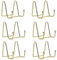 SINJEUN 6 Pack Gold Metal Display Stands, 3 Inch Metal Plate Stands for Display, Iron Easel Plate Holder Plate Frame Holders for Decorative Plate Dish Picture Book Artworks Party Decor