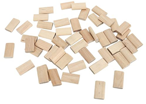 Fafeicy 50 Stück 8 X 40 Mm / 0,31 X 1,57 Zoll Domino-Zapfen aus Buche, Lose Zapfen, Holzbearbeitungszubehör, Zum Spleißen von Möbeln, Möbelbau und Rahmentechnik