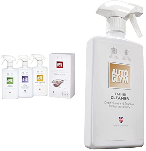 Autoglym The Collection - Perfect Interiors - The Ideal Car Cleaning Kit & Leather Cleaner, 500ml - Car Leather Cleaner Deep Cleans