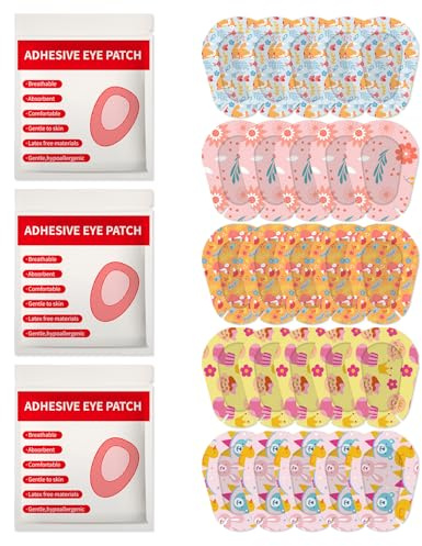90 st självhäftande ögonlappar för barn, söt design, självhäftande bandage som andas