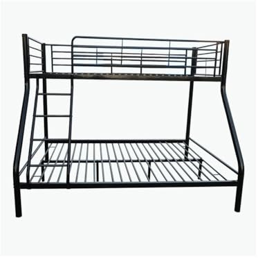 Befara LITERA MATRIMONIAL Castle - Negro Litera Doble metálica con Cama de 140 x 190 y 90 x 190. 3 plazas. con Escalera y protección anticaídas