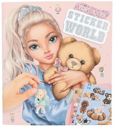 Depesche 13209 TOPModel Team Teddy Livre d'autocollants avec 20 Pages de Fond illustrées à Personnaliser soi-même, avec 3 Autocollants Double Face