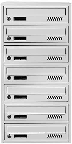 Mehrfamilienhaus 7er GLM Euro grau RAL 7035 Briefkastensysteme Briefkastenanlage Wandbriefkasten Postkasten