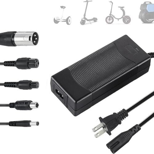 Pfloge® Hoverboard Ladekabel, E Scooter Ladegerät, 42V 2A Ladegeräte für Scooter, E Scooter Ladekabel für Elektrofahrräder mit 6 Anschlüssen, für Elektrofahrräder Akkuladung, Hoverboard