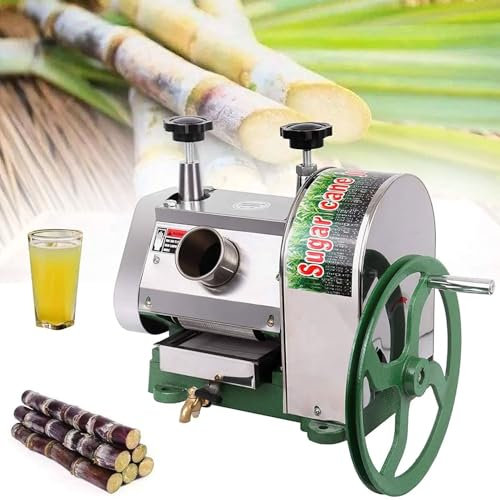 Spremiagrumi Manuale Commerciale per Canna da Zucchero, Macchina per Canna da Zucchero Manuale in Acciaio Inossidabile da 60 kg/H con Ingresso Largo 63 Mm, per Supermercati, Snack Bar