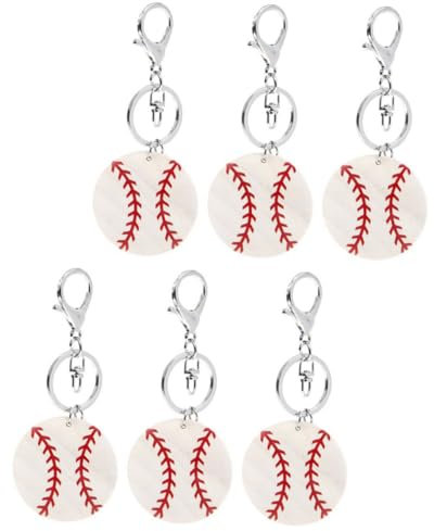 BESPORTBLE 6stücke Baseball Schlüsselanhänger Sportliche Für Athleten Kreative Party-mitgebsel Und Praktische Schlüsselanhänger Für Fans Und Spieler