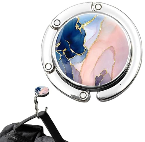 Guyode Rond Porte Sac à Main Table Anti-Dérapant Pliable Motif Marbre Accroche Sac a Main pour Table, Accroche Sac Gadget Femme Support Sac Table Accessoires de Sac à Main Idée Cadeau