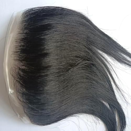 SeraphicWig Men Forehead Hairline Toupee Human Hair Front Hair Pieces For Mens Lace Hair System Lace Size 1.5X16cm Natural Color