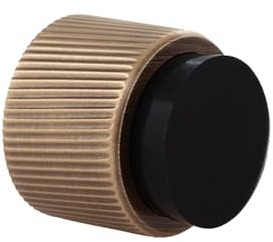 EVI Herrajes | Design väggdörrstopp - Linjär räfflad - 28 x 28 mm - Mässing läder - självhäftande och skruvfäste