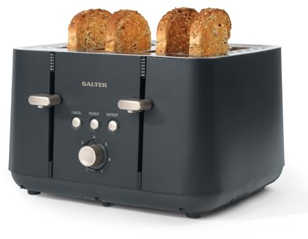 Salter Marino Tostapane 4 fette con fessure larghe, 1850 W