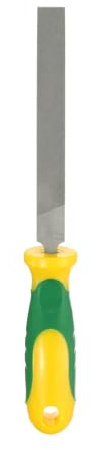 HARFINGTON Flat Thin Cut File 4 Double Cut Teeth High Carbon Steel Hand Rasp File with Plastic Handle for Metal Wood Deburring Removing