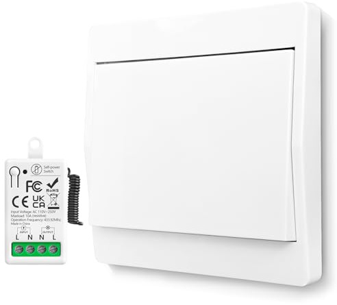 Interruttore radio 220 V/240 V/230 V, telecomando mini interruttore della luce senza fili, impermeabile, per luci con potenza fino a 1500 Watt