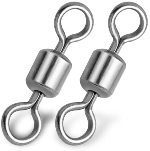 9KM DWLIFE Fishing Swivels 12# High Strength Sea Fishing Tackle Rust-proof Sea Fishing Accessories for Carp Pike Fishing Saltwater Freshwater 50pcs